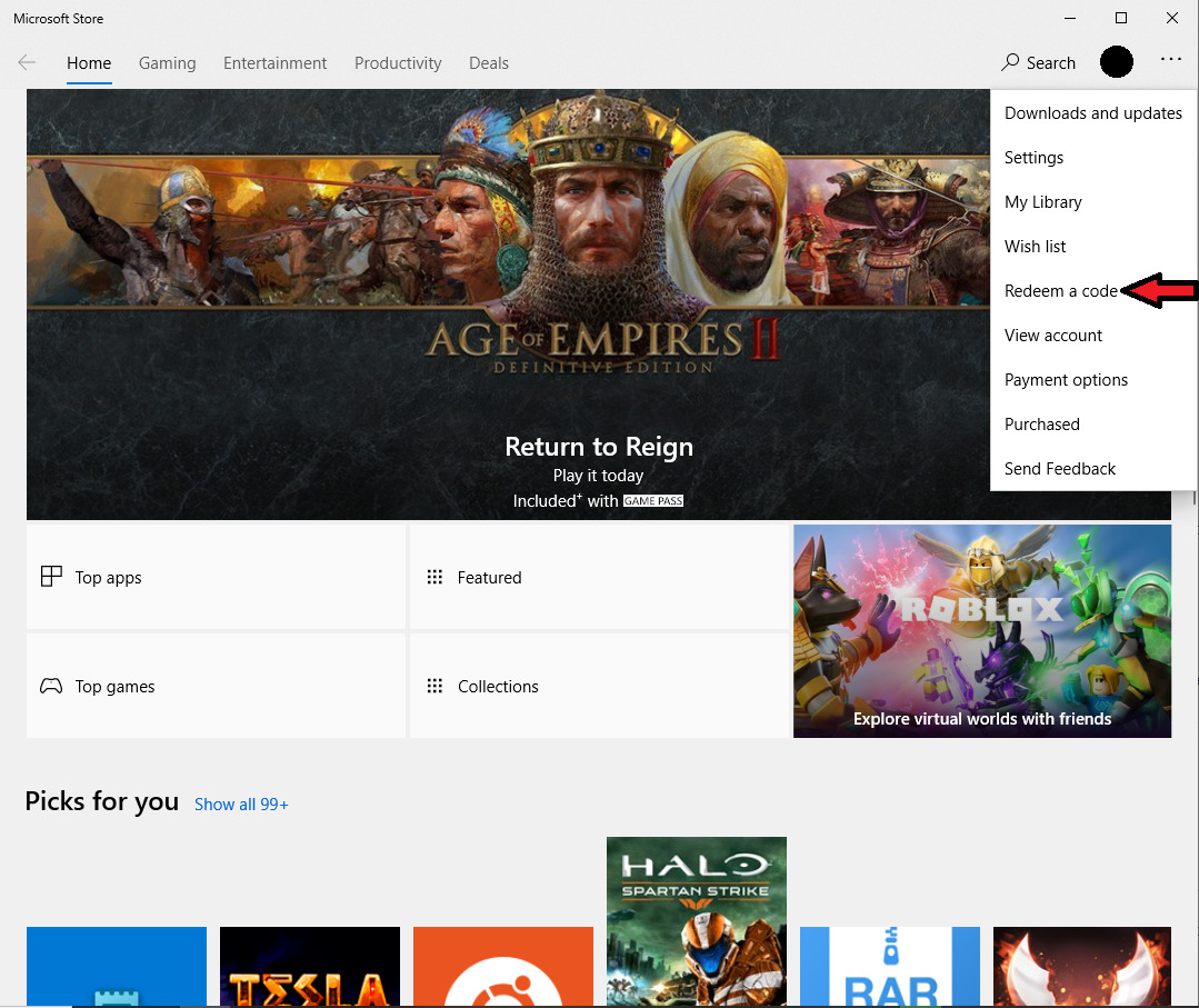 How To Redeem A Code From Microsoft Store On Windows 10