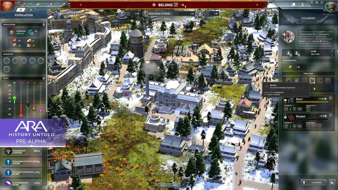 Ara History Untold Crafting System, showcase of Foundry