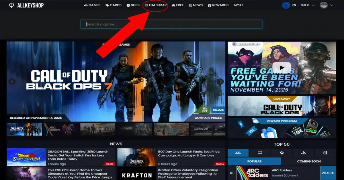 Video Game Release Calendar