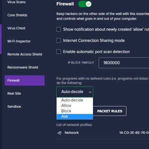 Avast Premium Security 2022 - Firewall