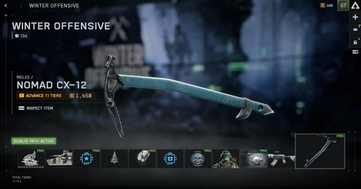 Battlefield 6 Winter Offensive Ice Pick Melee Weapon