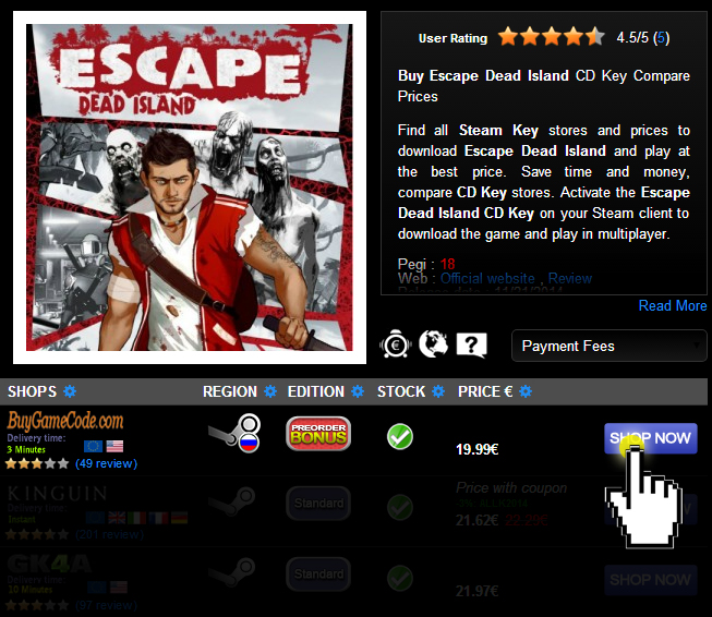 Buy Escape Dead Island CD KEY Compare Prices