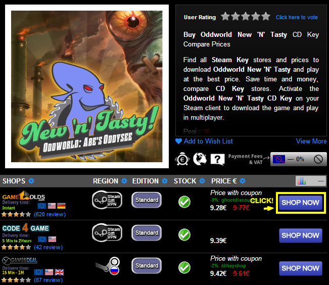 Buy Oddworld New  N  Tasty CD KEY Compare Prices
