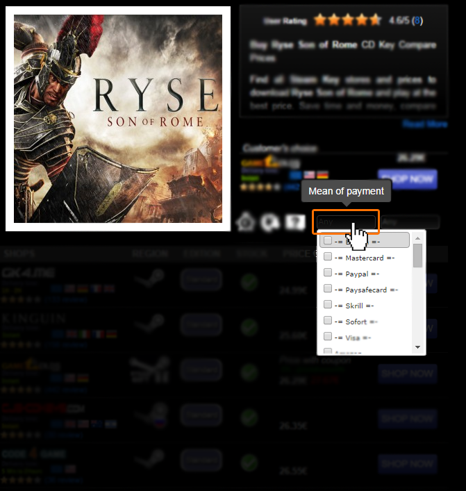 Buy Ryse Son of Rome CD KEY Compare Prices