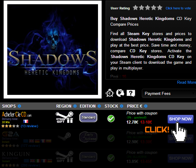 Buy Shadows Heretic Kingdoms CD KEY Compare Prices