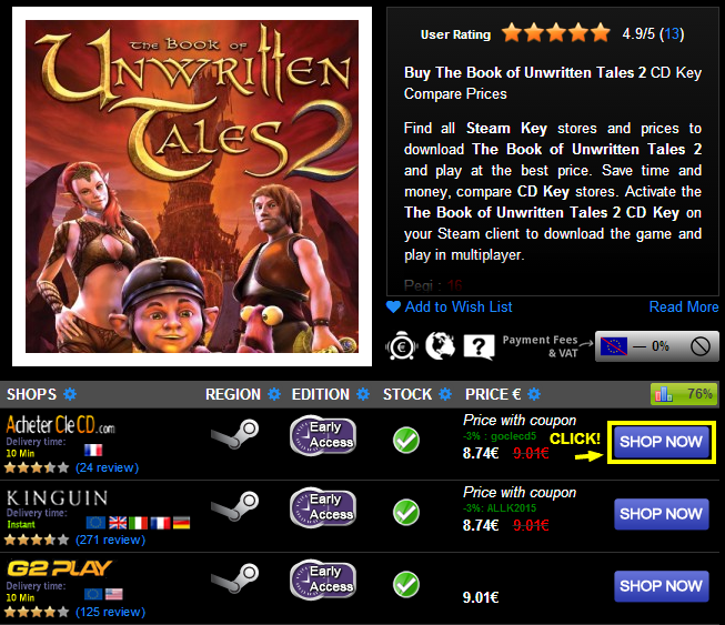 Buy The Book of Unwritten Tales 2 CD KEY Compare Prices