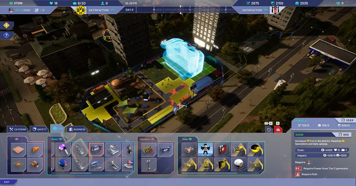 Copa City match day fan zone management interface
