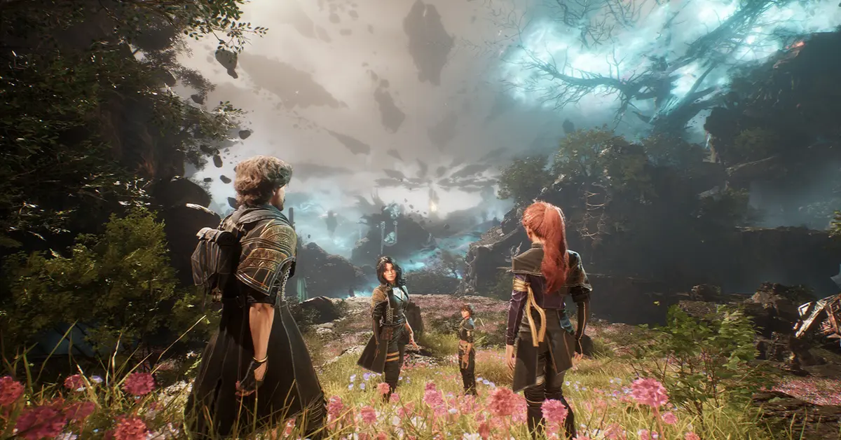 The Expedition 33 party members overlooking a Belle Époque landscape