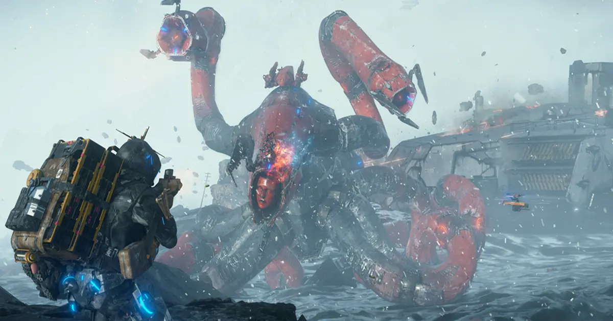 Sam Bridges looking at massive supernatural anomalies in Death Stranding 2 PC