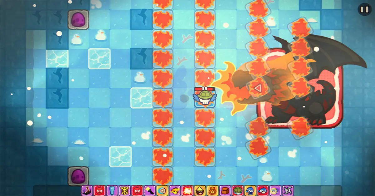 Demon Lord Just a Block combat interface and enemy encounters