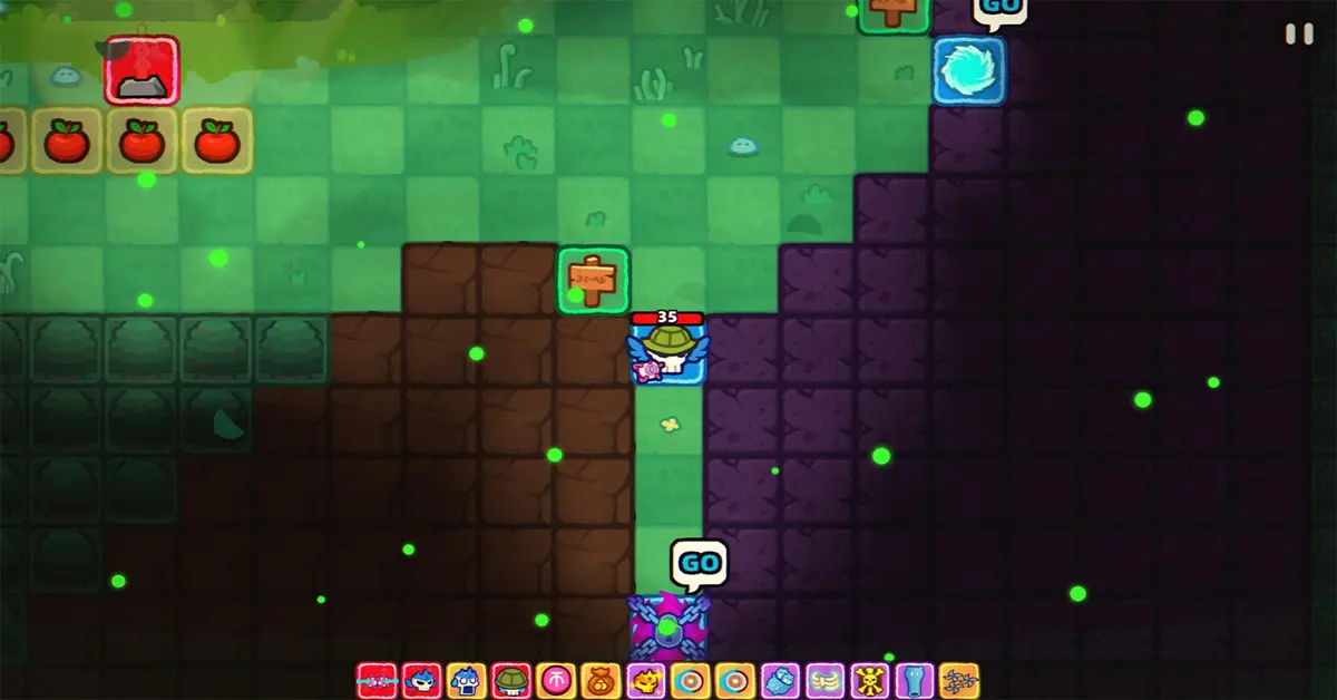 Demon Lord Just a Block tactical grid-based gameplay screen