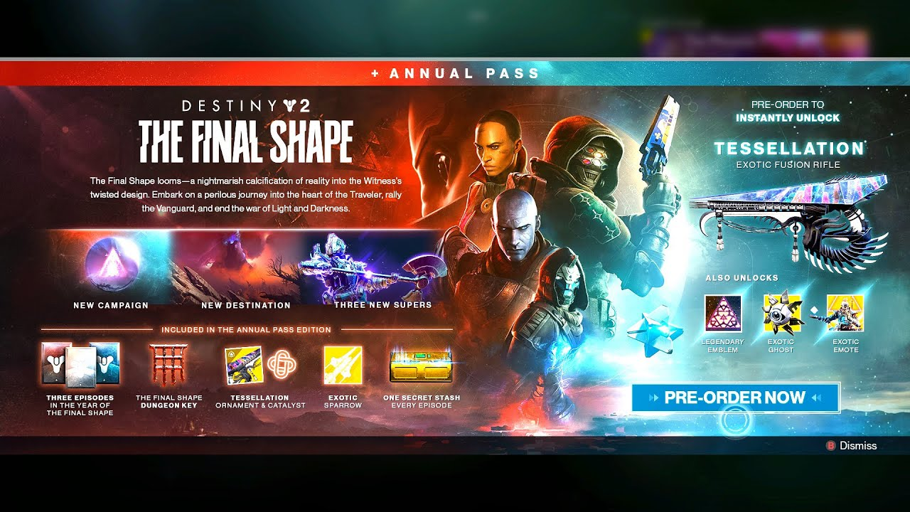 Destiny 2 The Final Shape Annual Pass Free Bonus