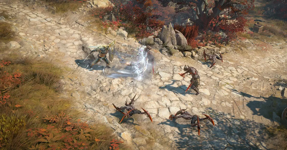 Gameplay screenshot of the new Paladin class in Diablo IV.