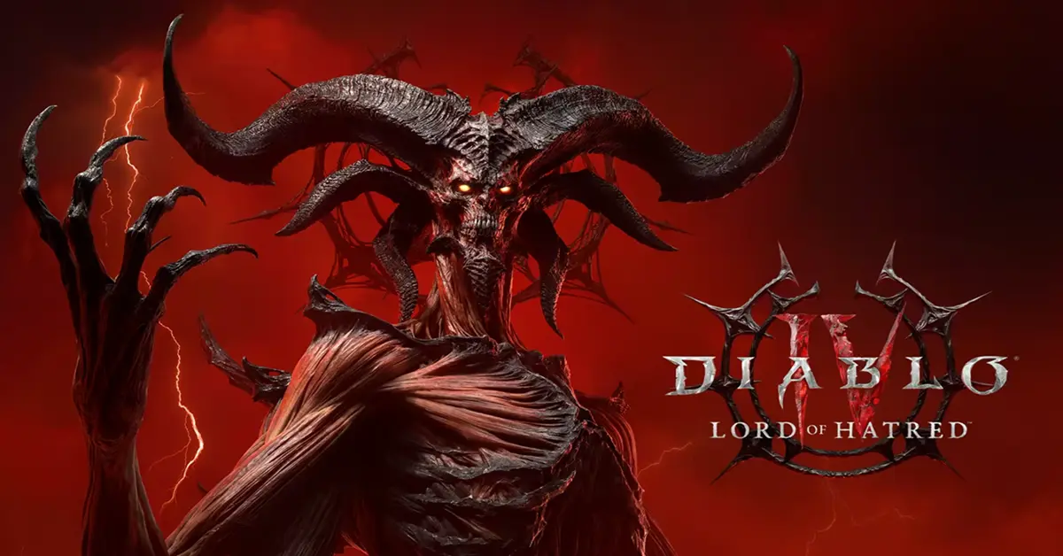 Diablo IV Lord of Hatred expansion key art featuring Mephisto.