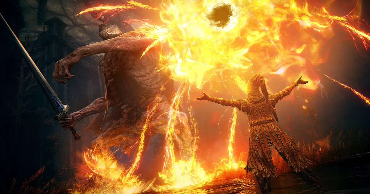 Player fighting a boss in Elden Ring Shadow of the Erdtree DLC