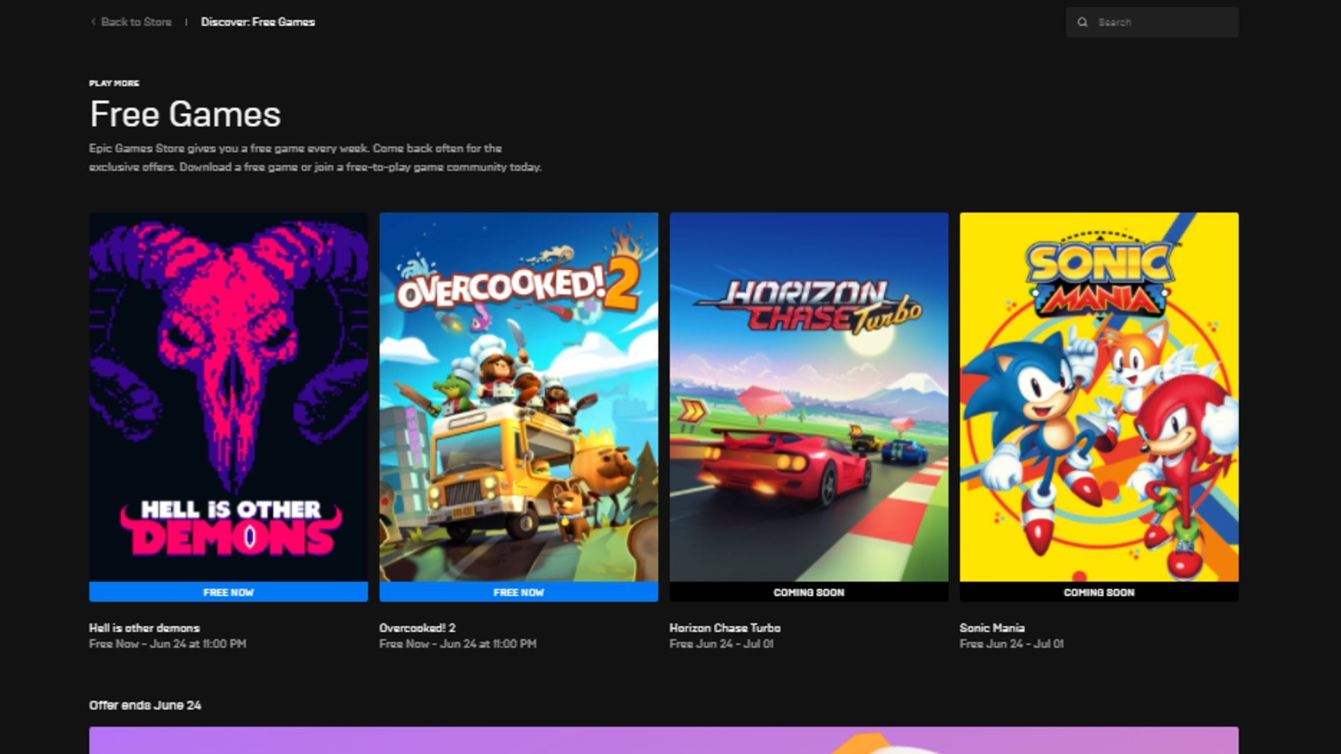 Epic Games Store Free Games