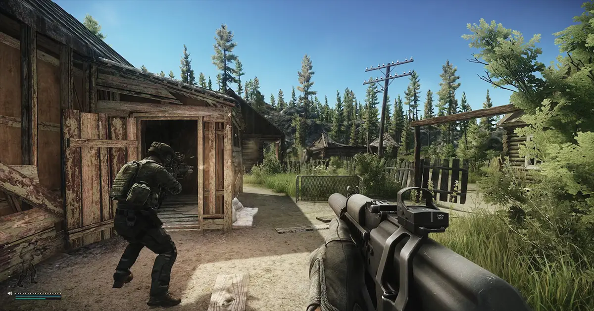 Escape from Tarkov PMC operator navigating a raid in the Norvinsk region.