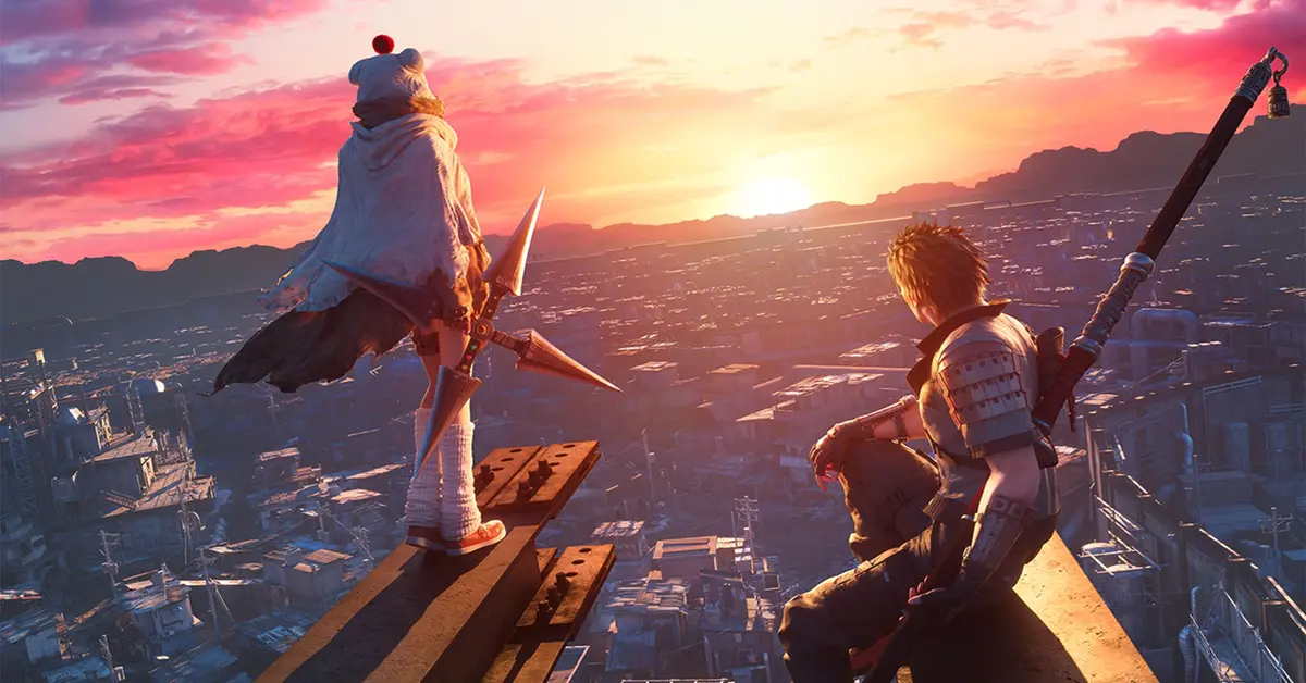 Cloud Strife and Yuffie Kisaragi ready for battle in Final Fantasy VII Remake Intergrade.