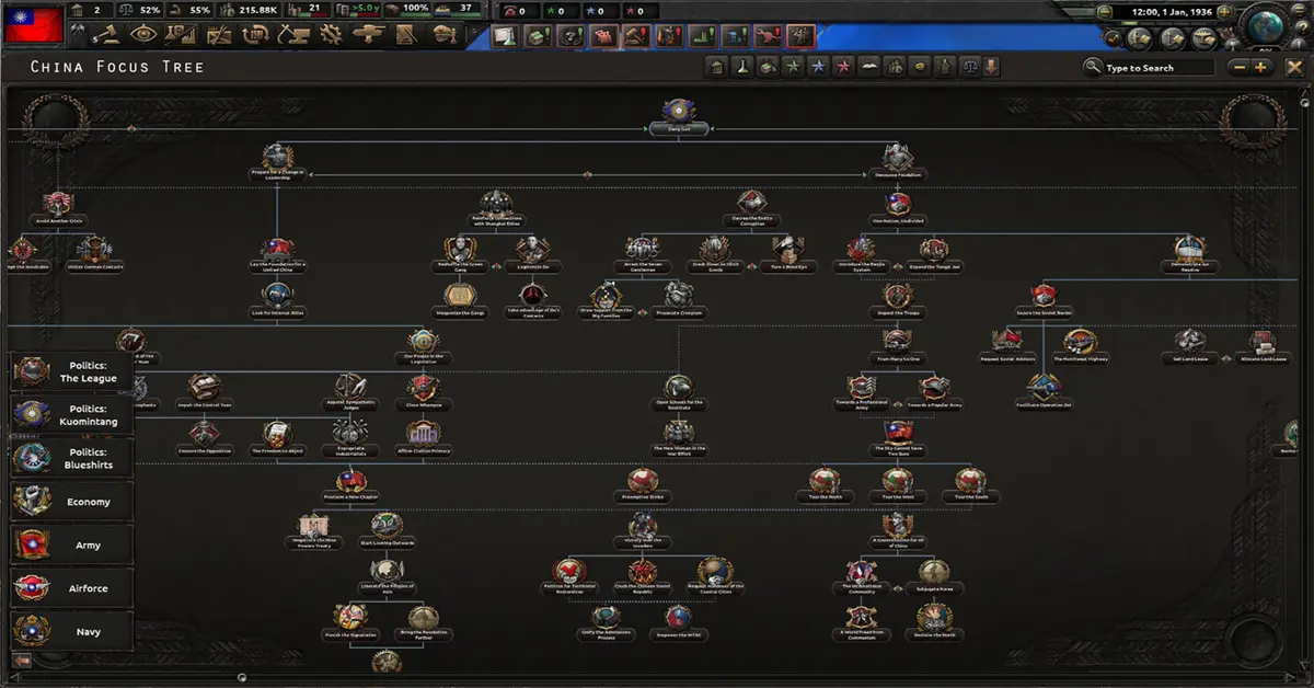A detailed look at the new focus trees and faction mechanics for Japan and China in HoI4