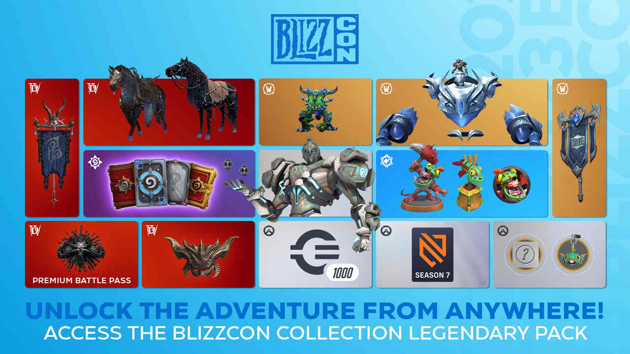 BlizzCon Legendary Pack content for Blizzard popular titles
