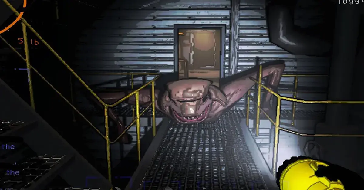 A player character facing a 