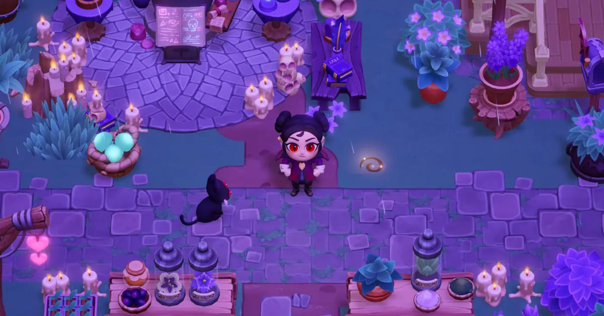 Moonlight Peaks blends farming simulation with supernatural vampire elements.