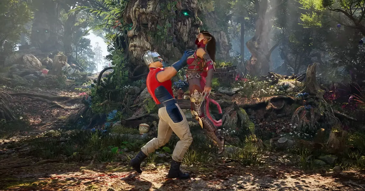 DLC character Peacemaker performing a special move in Mortal Kombat 1.