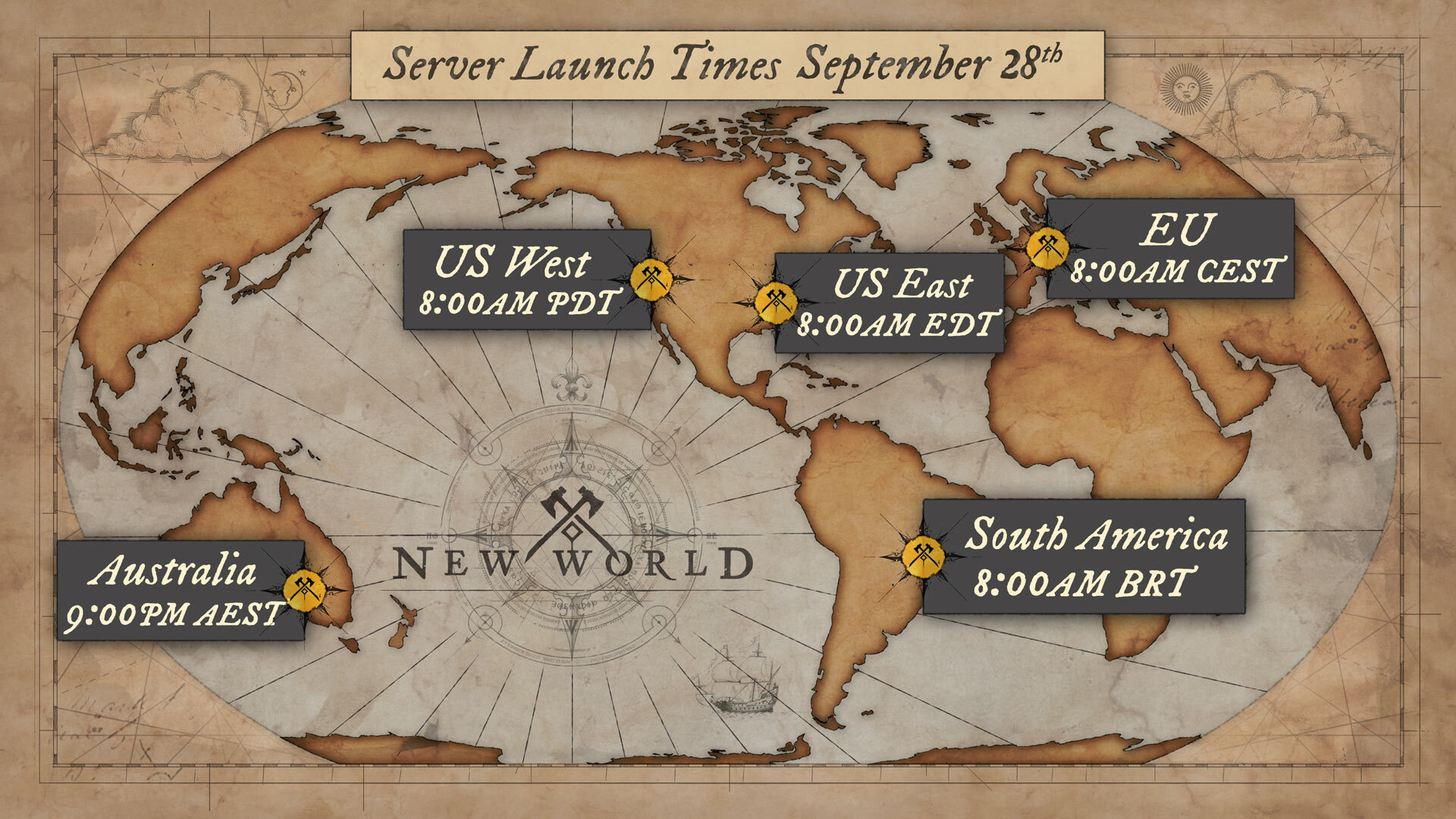 New World Launch Times