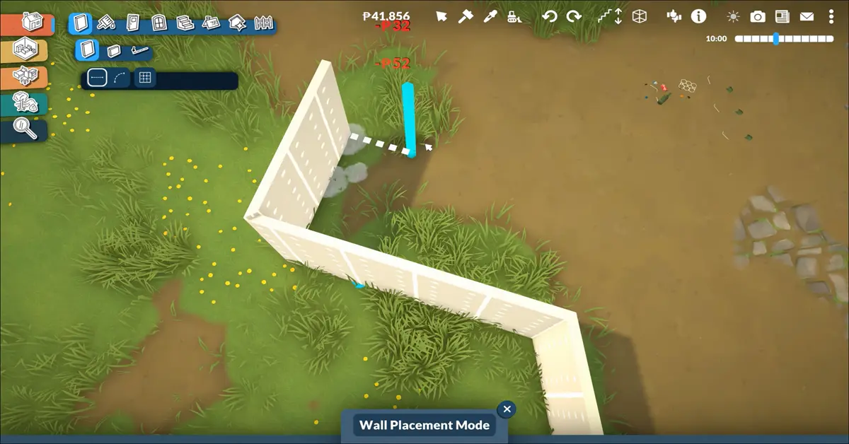 Grid-less house building mechanics in Paralives
