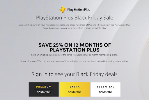 Don't miss the Black Friday double discount on a year's PS Plus
