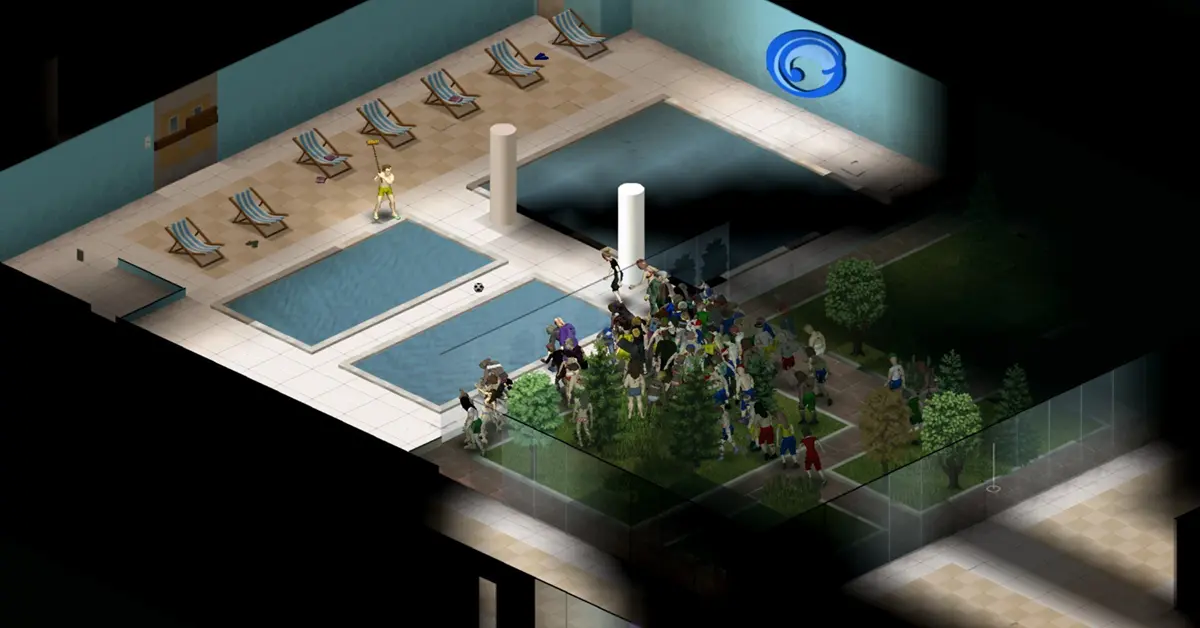 Project Zomboid isometric gameplay showing survival mechanics in a zombie apocalypse