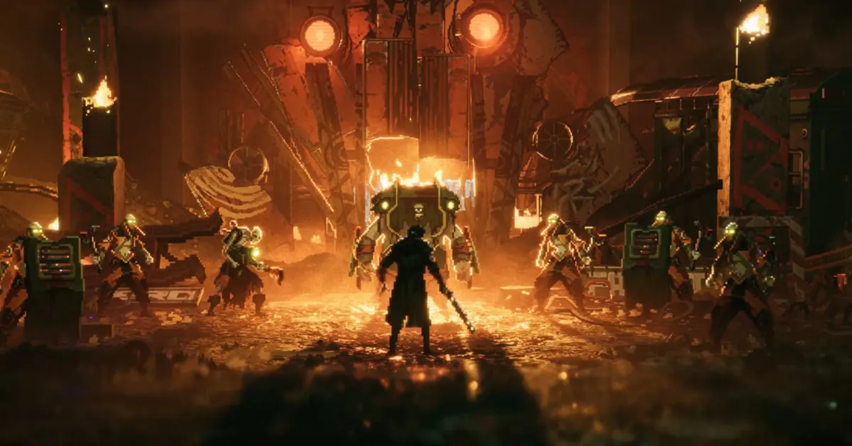 Action sequence in REPLACED showing fluid combat and neon lighting effects.