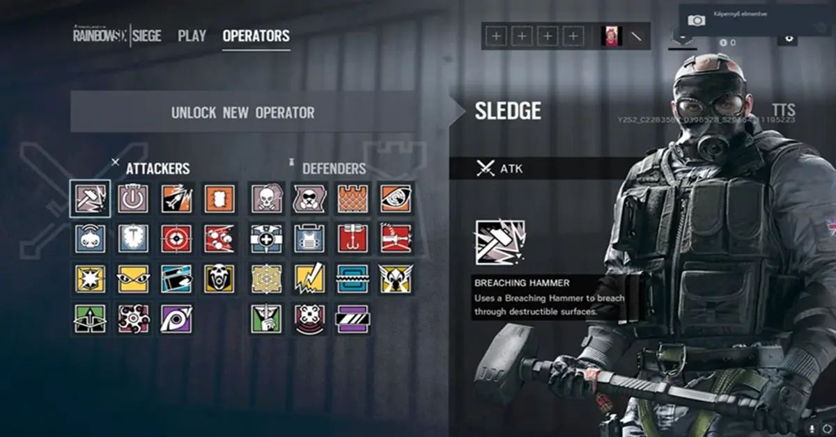 A visual comparison of the operator selection screen highlighting unlocked characters
