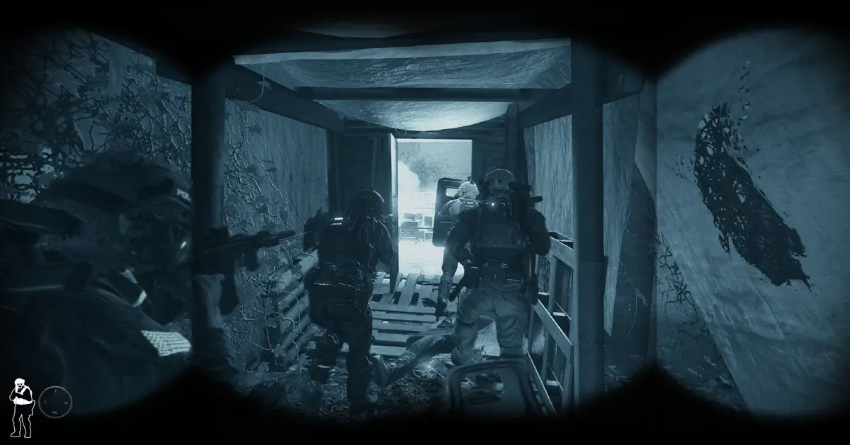 Ready or Not SWAT team heavily armed preparing to breach a dark room