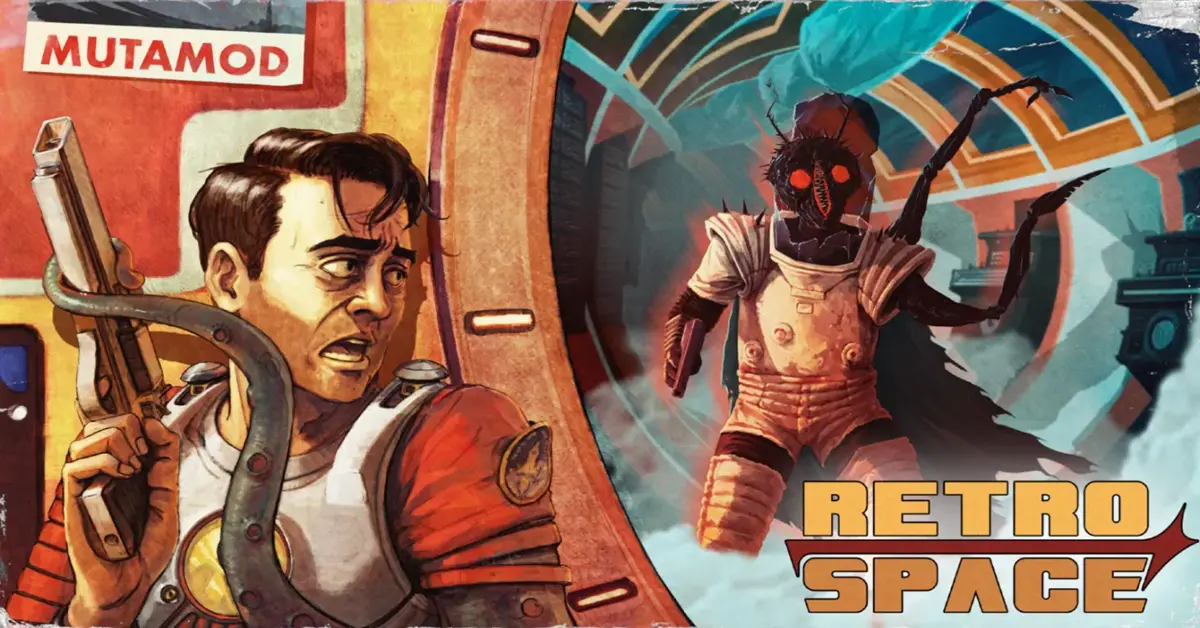 RetroSpace PC Steam release banner showing 1970s sci-fi aesthetic
