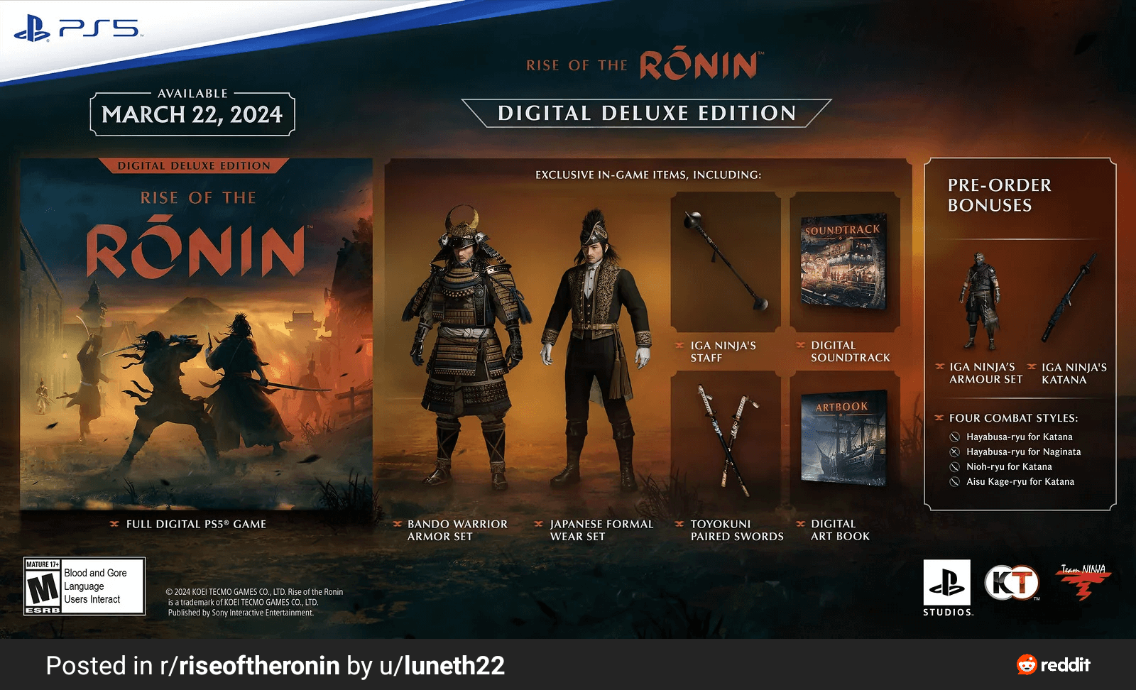 Rise of the Ronin Deluxe Edition Preorder Bonus