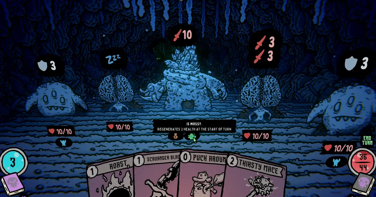 Tactical combat scenario against fungal enemies.