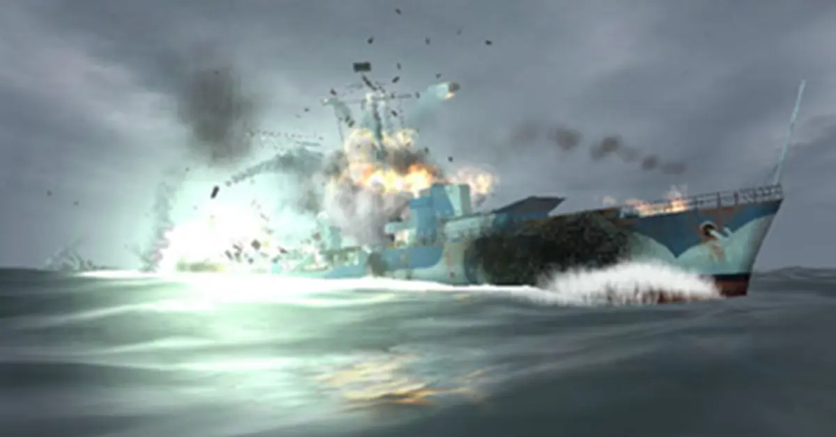 A German U-boat navigating stormy seas in Silent Hunter 3