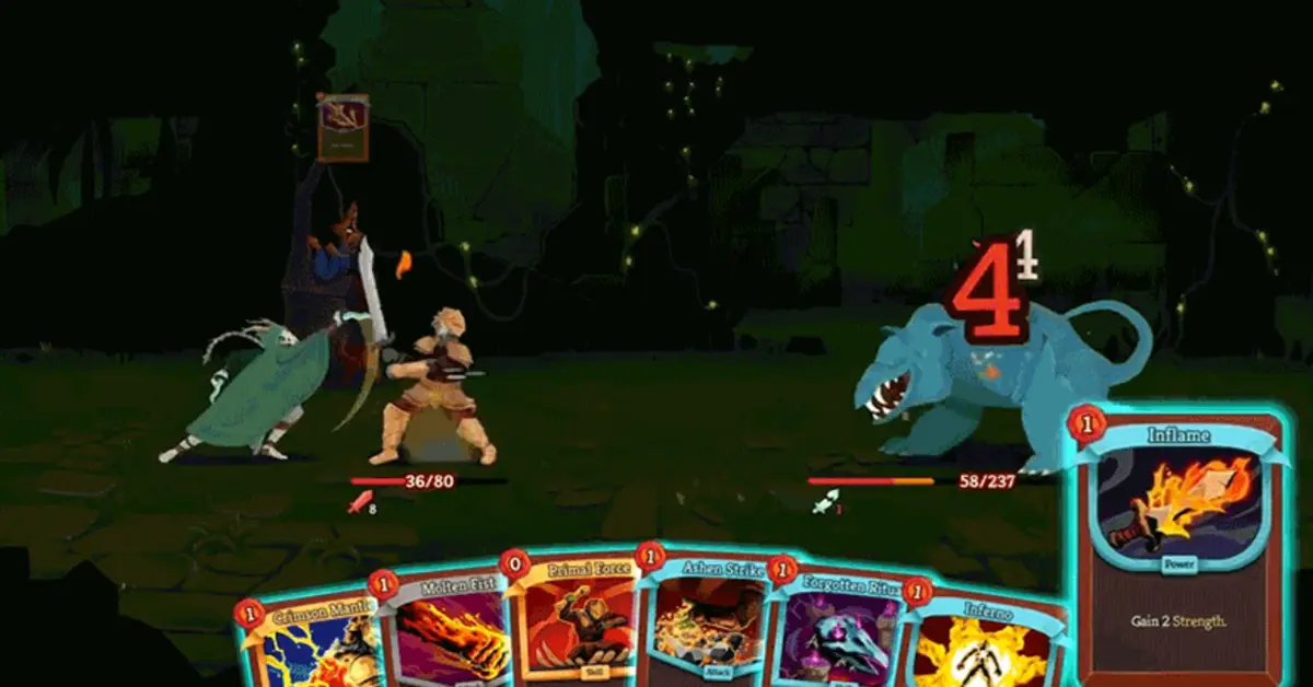 A gameplay screenshot showing the new co-op interface and card selection screen in Slay the Spire 2