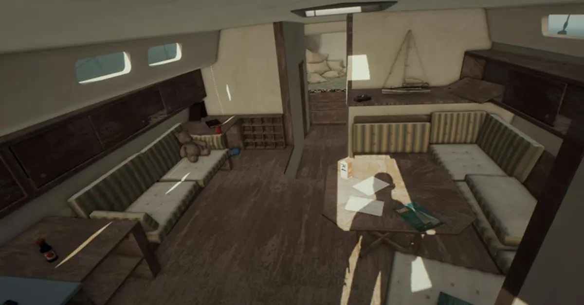 Sons of the Forest mutants approaching a player-built wooden cabin