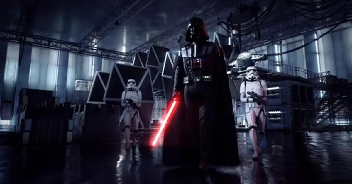 Darth Vader leading Imperial forces into battle, highlighting the Star Wars Day gaming promotions.