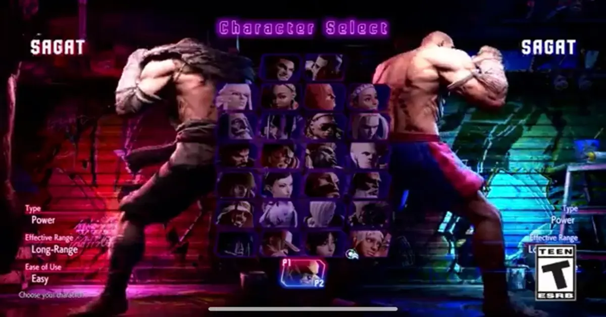 Street Fighter 6 character select screen showing the expanded DLC roster