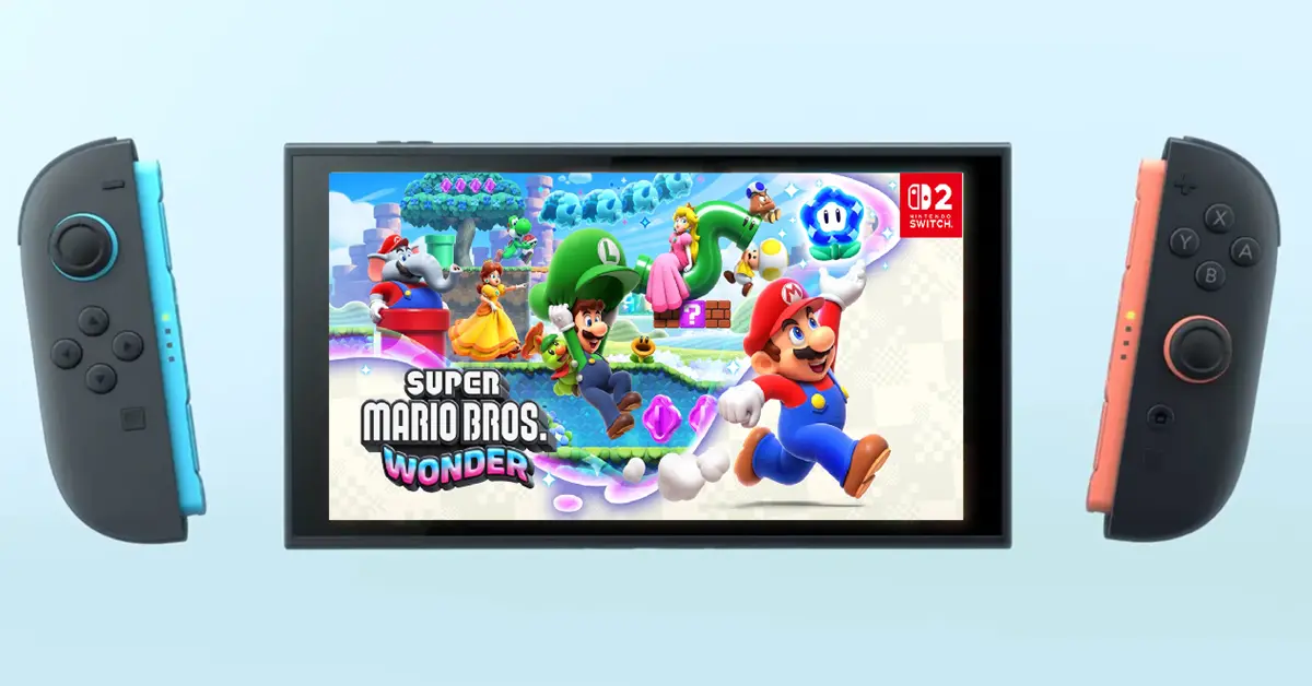 Super Mario Bros Wonder running on the new Nintendo Switch 2 console