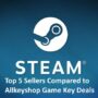 Steam Top 5 Sellers Compared to Allkeyshop Game Key Deals