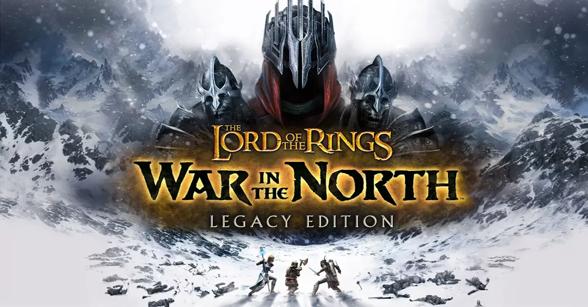 Key art of The Lord of the Rings: War in the North - Legacy Edition showing the three fellowship heroes.
