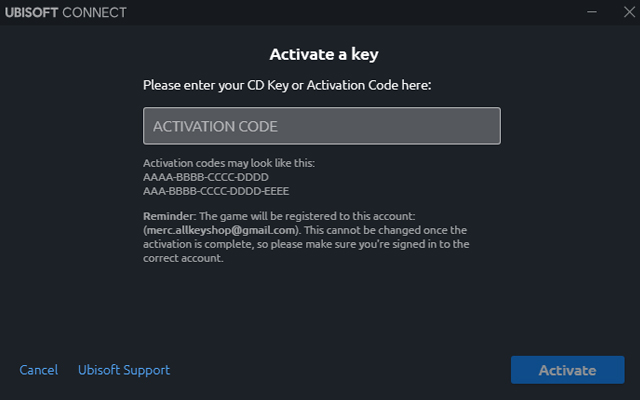 Ubisoft Connect Activate a Key