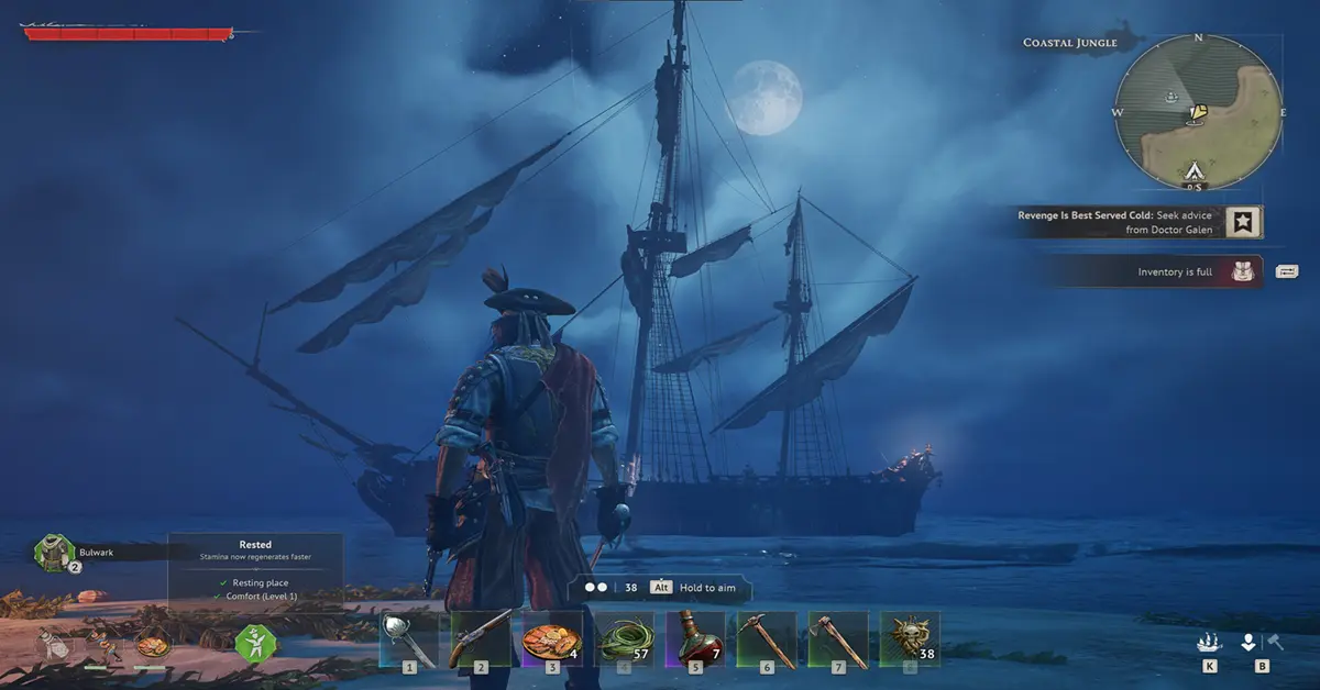 Windrose PC gameplay showing pirate ship customization and open world naval combat.