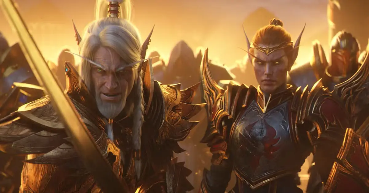 Blood Elves defending the Sunwell against the Void in WoW Midnight