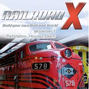 Railroad X Modelset 1 Railstation, Houses, Barn