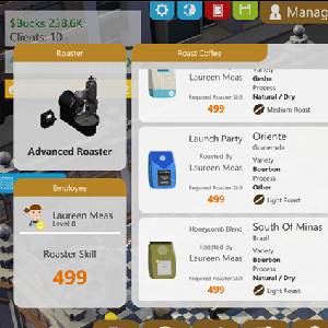 Coffee Shop Tycoon - Roast Coffee Tab